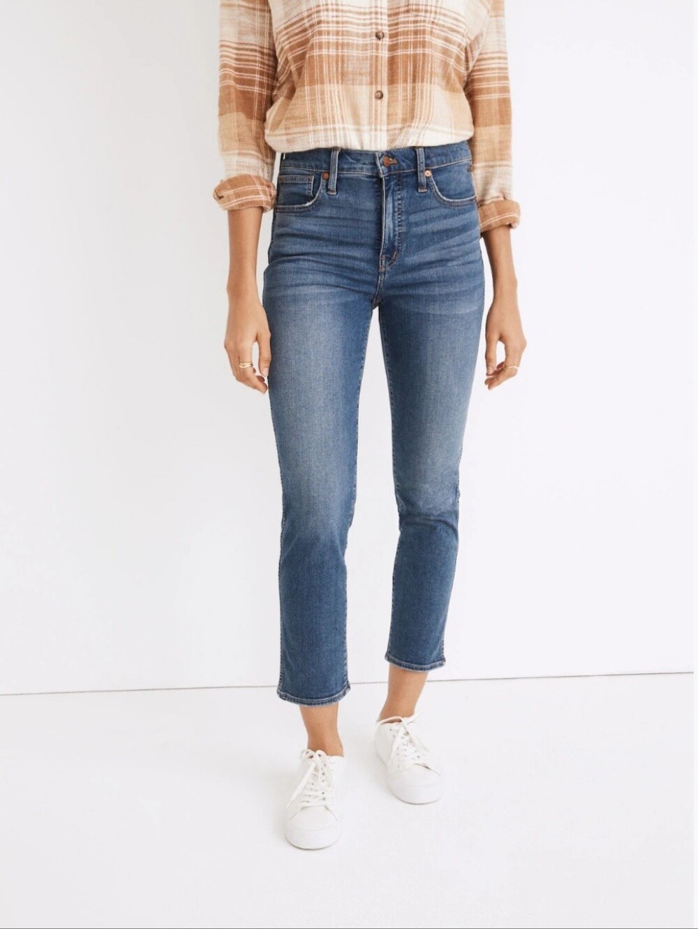 Madewell Petite Stovepipe Jeans | Dearham Wash | Cropped Length | 23P